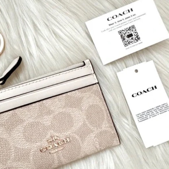 NWT Coach  Mini Skinny Id Case In Signature Canvas - Picture 6 of 6